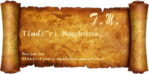 Timári Magdolna névjegykártya