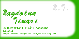 magdolna timari business card